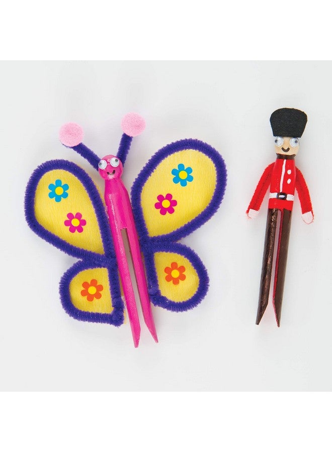 Baker Ross Wooden Dolly Pegs (Pack of 24) for Kids Arts and Crafts Activities - Image 4