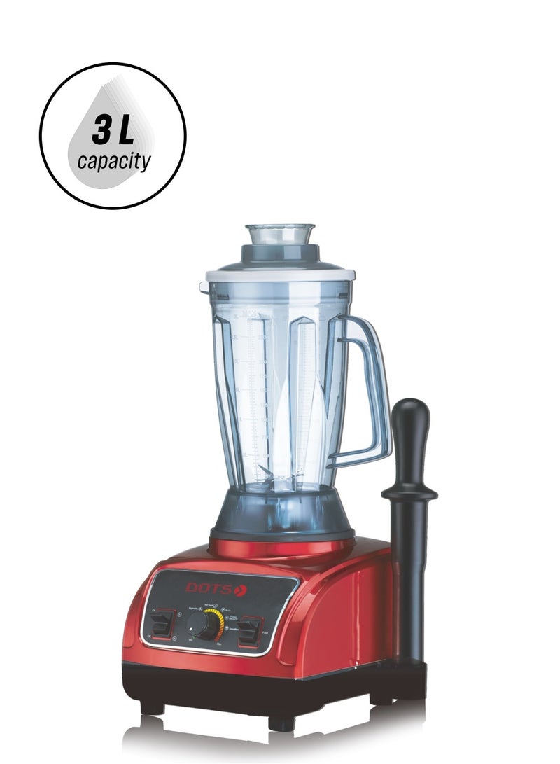 دوتس خلاط كهربائي ومحضر طعام بمرطبان بسعة 3 لتر مع مفتاح سلامة وشفرات من الستانلس ستيل، BLD-PW02 من دوتس، 1400.0 واط، أحمر - Image 1