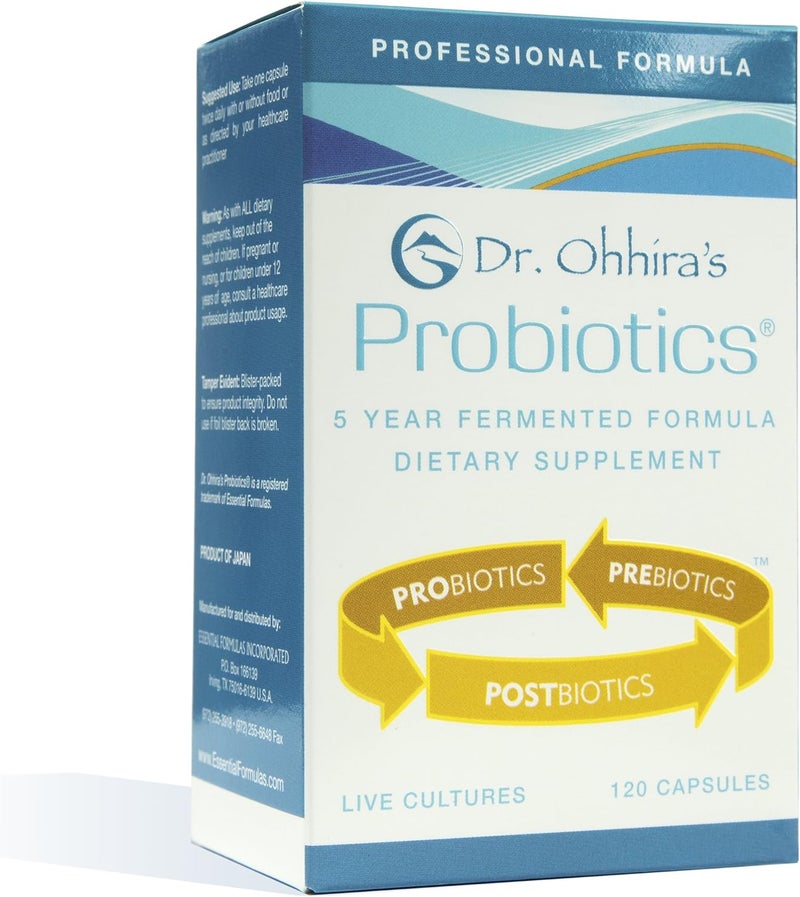 essential formulas Dr Ohhiras Probiotics Professional Formula with 5 Year Fermented Prebiotics Live Active Probiotics and The only Product with Postbiotic Metabolites 120 Capsules - Image 1