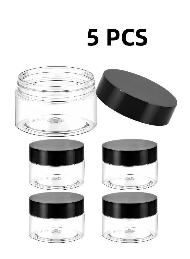 4 Oz Cosmetic Cream Jars, 5-Pack, Small Plastic Storage Containers with Lids for Creams/Lotions - Image 1