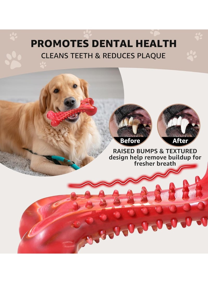 Dog Chew Toy for Aggressive Chewers, Tough Natural Rubber Bone with Irresistible Beef Flavor, Long-Lasting Teeth Cleaning & Reduce Boredom, Durable Dog Dental Toy for Small Medium Large Breeds - Image 4