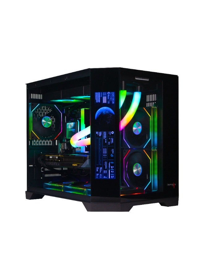 Spear Pc Gaming Pro – Intel i5-14400F, RTX 5060 8GB Triple-Fan, 16GB DDR5, 1TB NVMe SSD 3300MB/s, 600W PSU, 360mm ARGB Water Cooler, ATX Case 6 ARGB Fans, Corner LCD Screen, Windows 11 Pr Black - Image 1