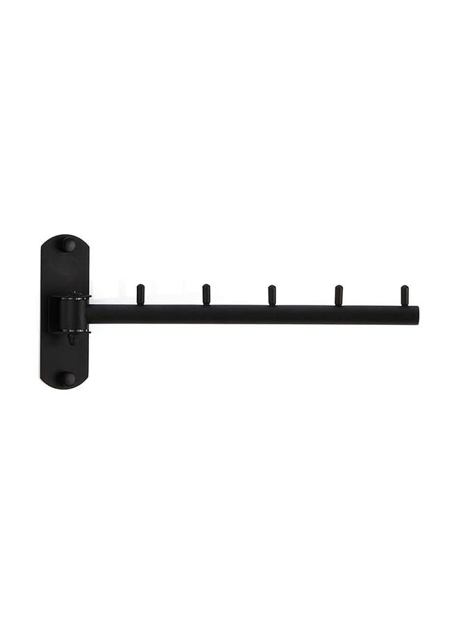 Zivisk Folding Wall Mounted Clothes Hanger Rack with Swing Arm Stainless Steel Heavy Duty Coat Hook for Bathroom, Bedroom, Laundry Room - Black - Image 1