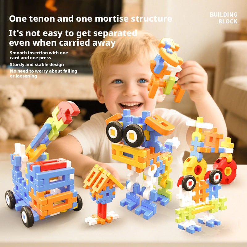 Kids Building Blocks Soft Plastic Large Particle Educational Toy Gift Set - Image 3