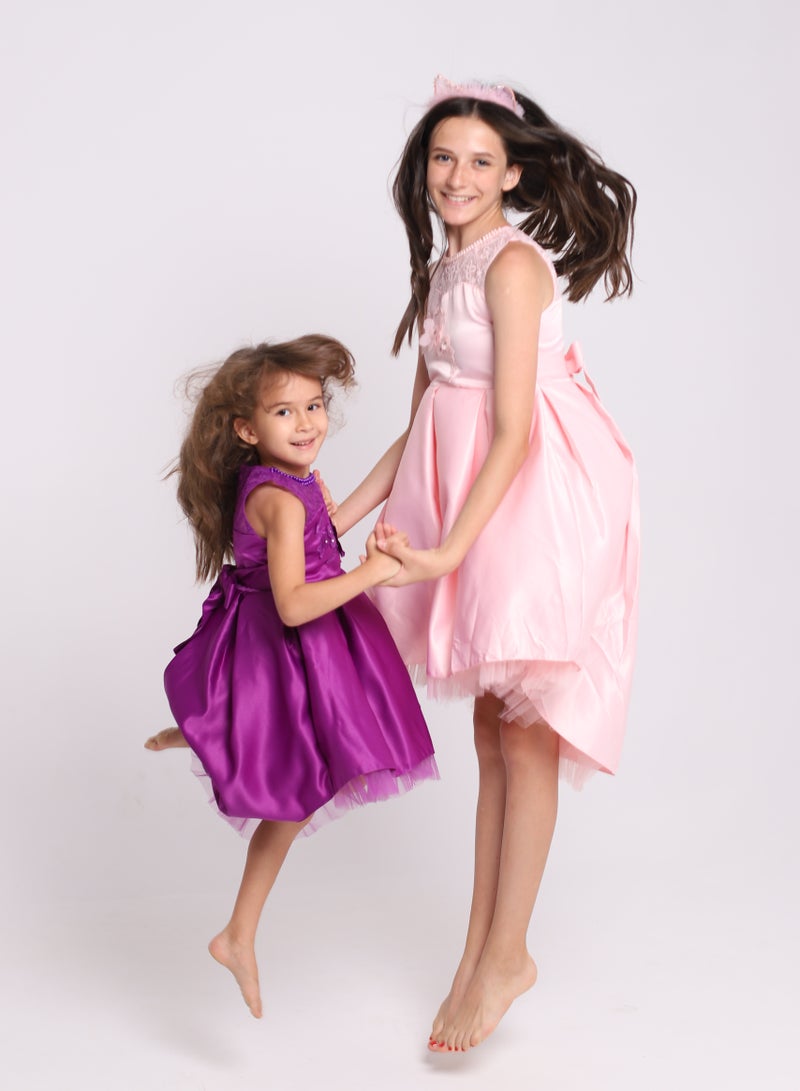 D'Daniela Purple High-Low Dress - Image 3