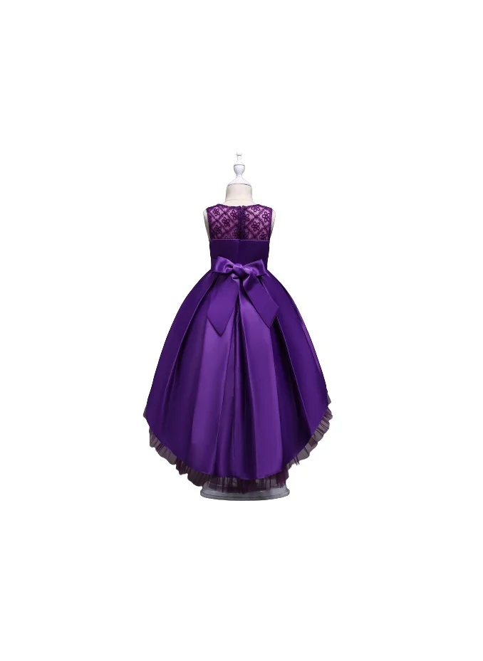 D'Daniela D' Daniela - Long Tail Flower Girl Dress Purple