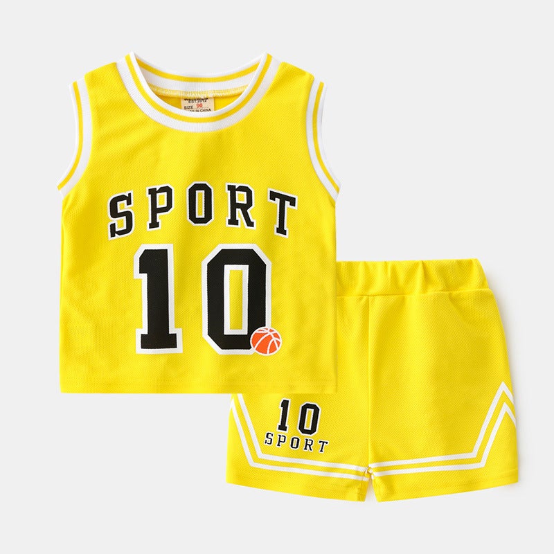 Children'S Vest Summer Shorts Set New Summer Thin Mesh Boys Sports Sleeveless Baby Basketball Clothes - Image 4