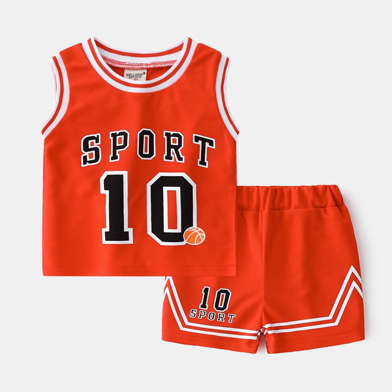 Children'S Vest Summer Shorts Set New Summer Thin Mesh Boys Sports Sleeveless Baby Basketball Clothes - Image 5