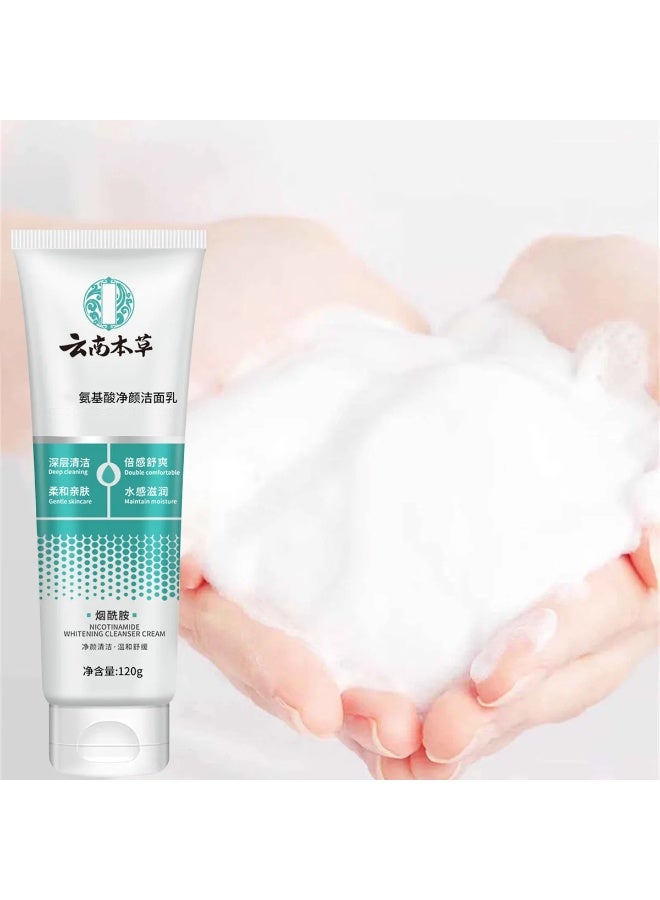 DubaiGallery Amino Acid Facial Cleanser with Nicotinamide – 120g Gentle amino acid formula designed for daily cleansing, removing excess oil and impurities while supporting skin hydration, brightness, softness, and comfort for all skin types. - Image 2