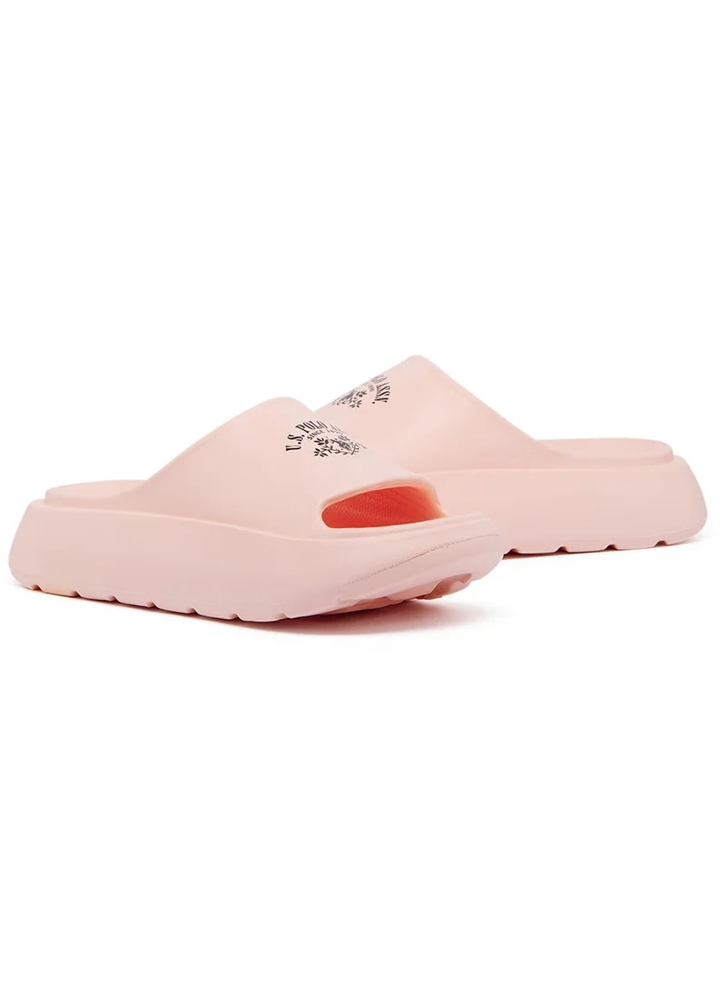 U.S. Polo Assn. Women's Pink Slides - High-Quality Sole Lightweight Shoes & Trendy Design