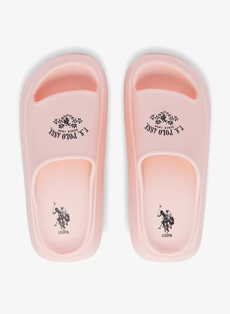 U.S. Polo Assn. Pink Women's Pink Slides - High-Quality Sole Lightweight Shoes & Trendy Design for Women | Best Price UAE