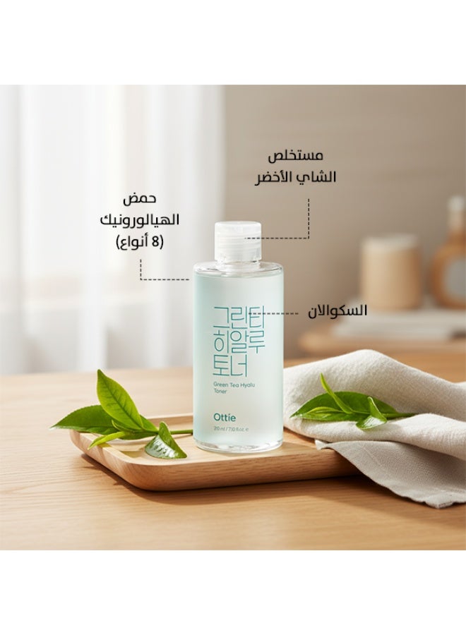 أوتي تونر Ottie Green Tea Hyalu بحجم 210مل | تونر كوري مرطب للبشرة الحساسة | يهدئ ويوازن | حمض الهيالورونيك - Image 3