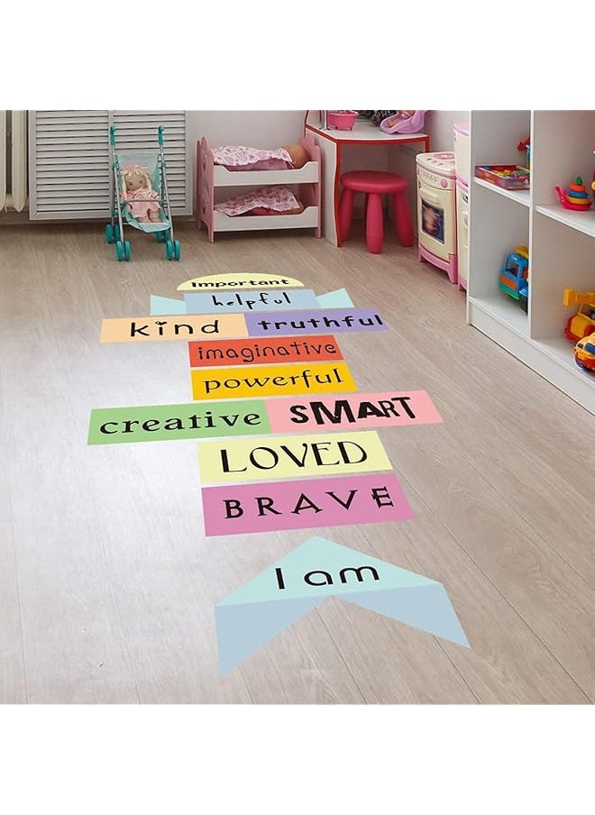 erorex Inspirational Quote Floor Stickers Vinyl Wall Decals Children'S Room Decor Wall Decals Educational Sticker Diy Wall Decor  - Image 1