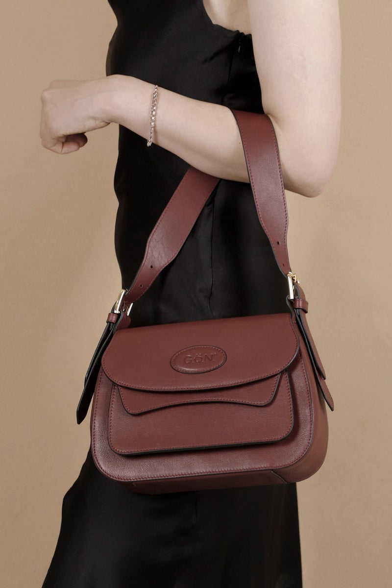 Gönderi(r) Gön Platinum Genuine Leather Small Size Women's Shoulder Bag K8365  - Image 1