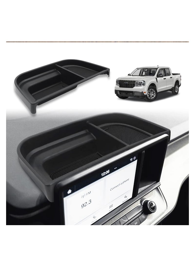 Center Console Dash Storage Tray For 2023 2022 Maverick, Compatible with Ford Maverick 2022 2023 Accessories Dashboard Organizer Box Tissue Glasses Holder Black - Image 1