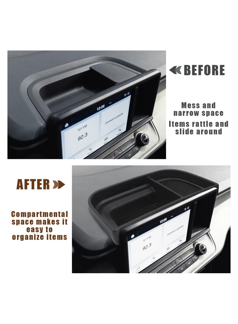 Center Console Dash Storage Tray For 2023 2022 Maverick, Compatible with Ford Maverick 2022 2023 Accessories Dashboard Organizer Box Tissue Glasses Holder Black - Image 4