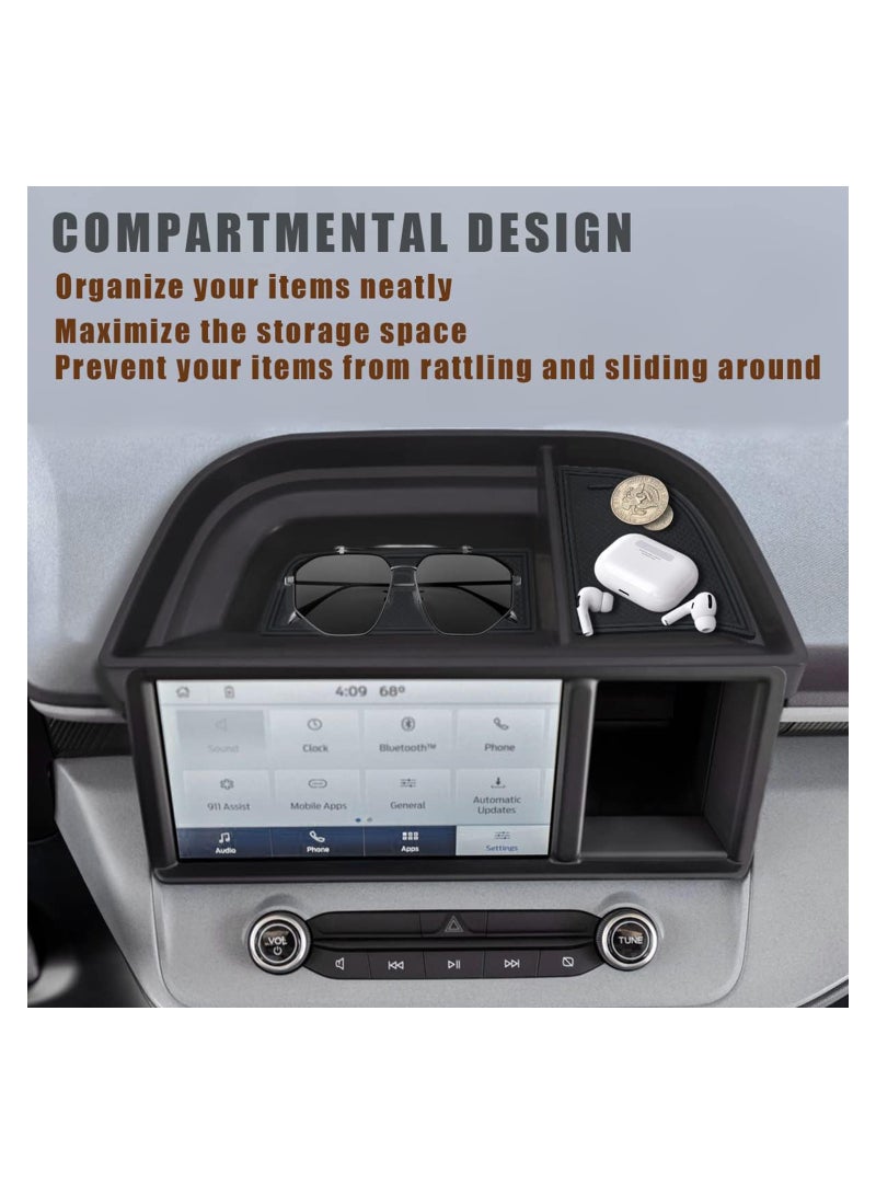 Center Console Dash Storage Tray For 2023 2022 Maverick, Compatible with Ford Maverick 2022 2023 Accessories Dashboard Organizer Box Tissue Glasses Holder Black - Image 3
