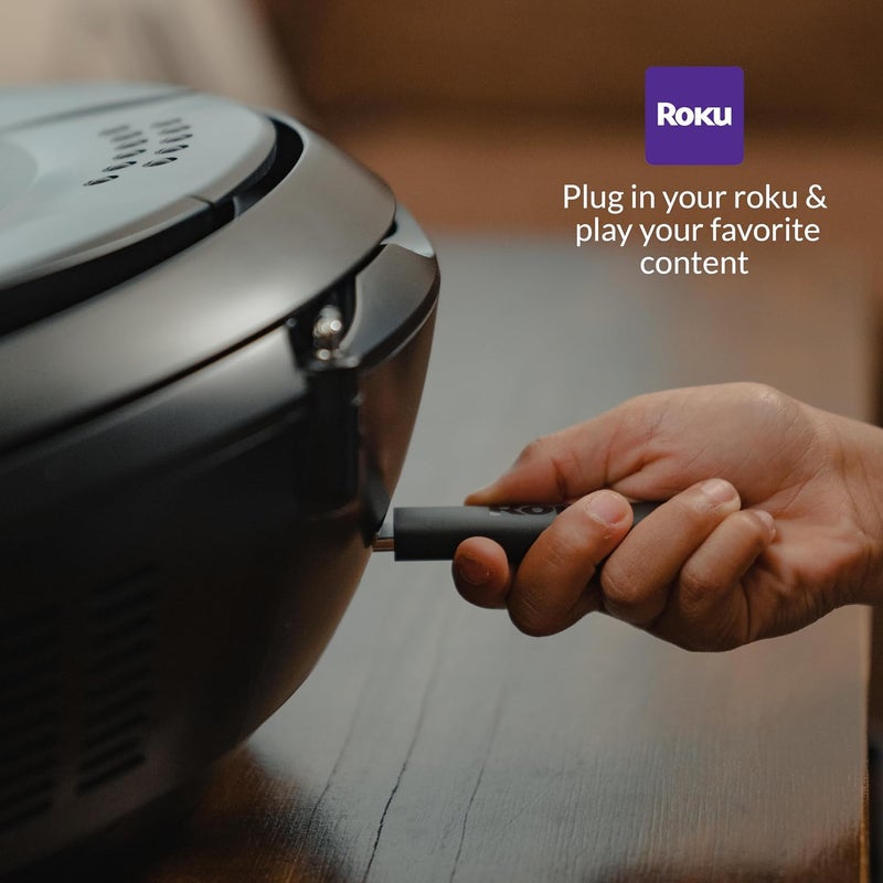أيوا Aiwa Portable Boombox, Crystal Clear Sound with 3W x 2 Speakers and Bass Function, Featuring a 7" LCD Display, Bluetooth Connectivity, FM Radio, CD/DVD Player, Streaming on Roku and Amazon Firestick - Image 5