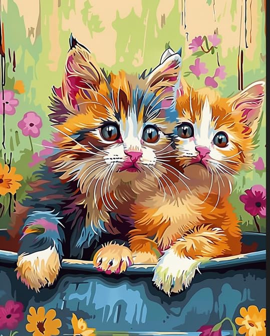 Newsight Paint by Numbers for Adults & Kids & Beginners DIY Acrylic Painting Gift Kits (Cat Couple, 20" Wx16 L) - Image 5