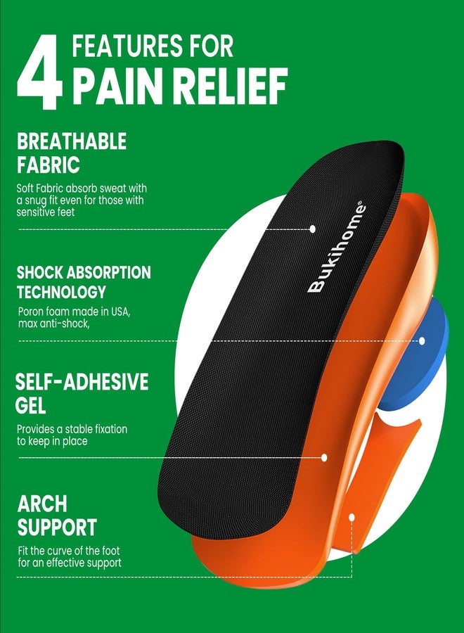 Bukihome Plantar Fasciitis Heel Cups - Bukihome Arch Support Gel Heel Cushions for Heel Pain Relief, Achilles Tendonitis, Heel Spur, Heel Support, Women 9.5-13 & Men 8.5-12 - Image 3