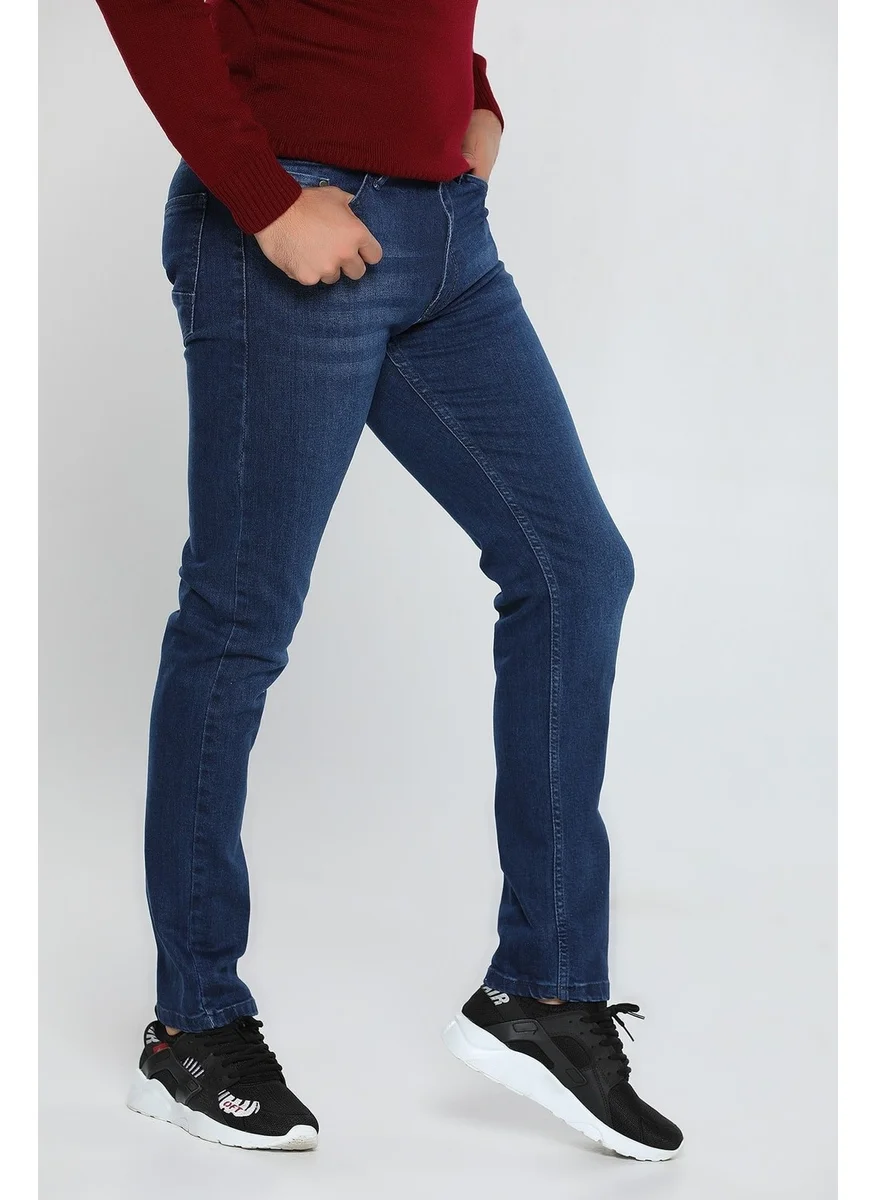 موتلو سيتي Men's Blue Slim Fit Lycra Jeans 1122