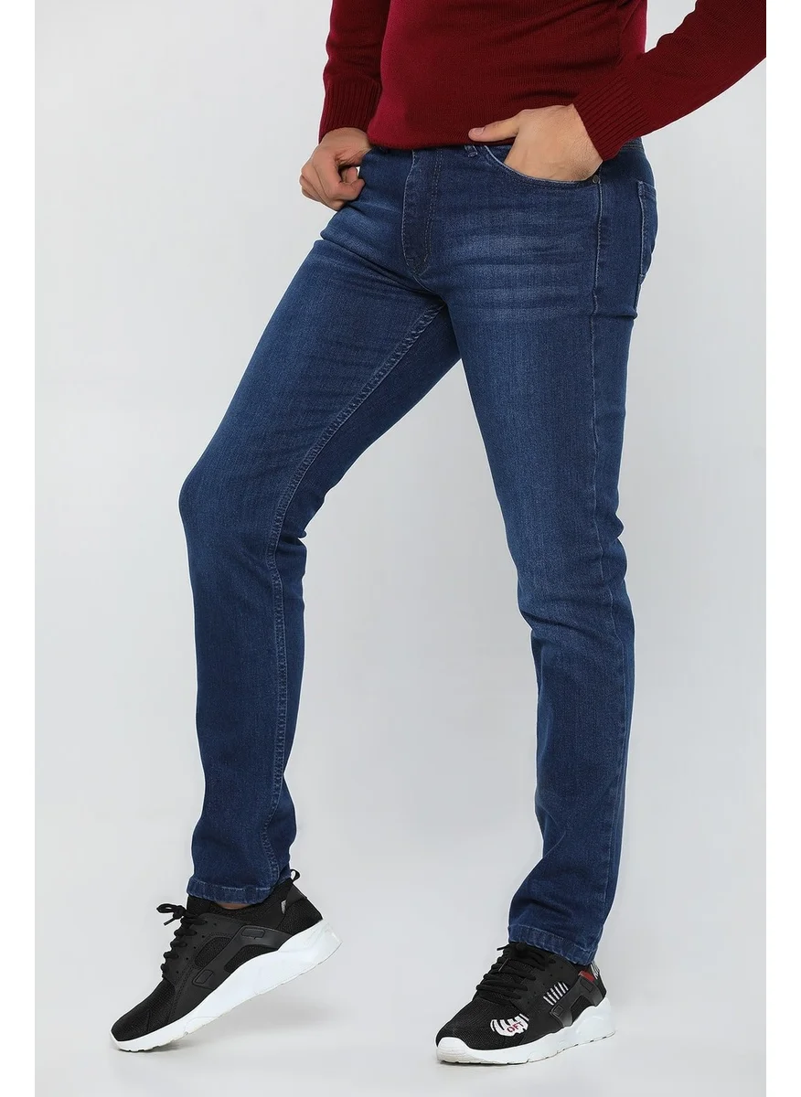 موتلو سيتي Men's Blue Slim Fit Lycra Jeans 1122