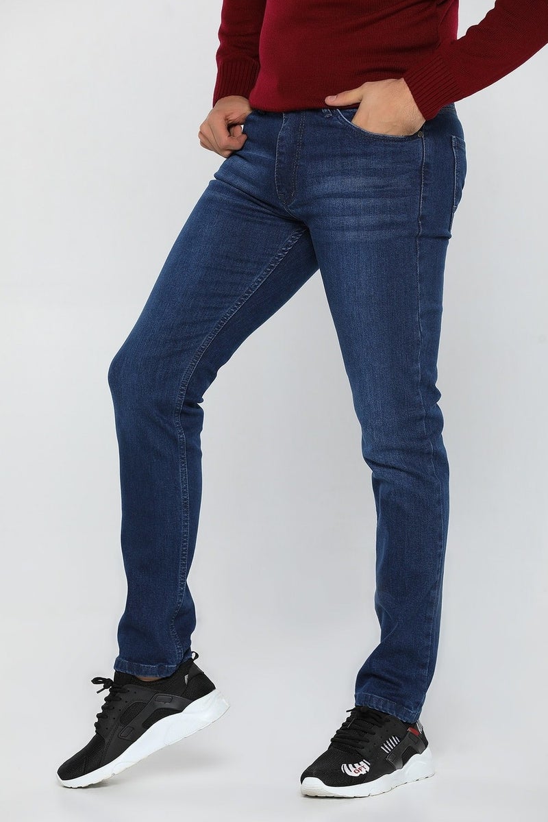 Mutlu City Men's Blue Slim Fit Lycra Jeans 1122  - Image 4