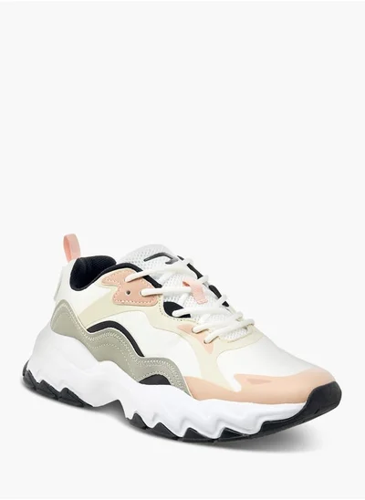 Dash Women Panelled Sports Shoes with Lace-Up Closure