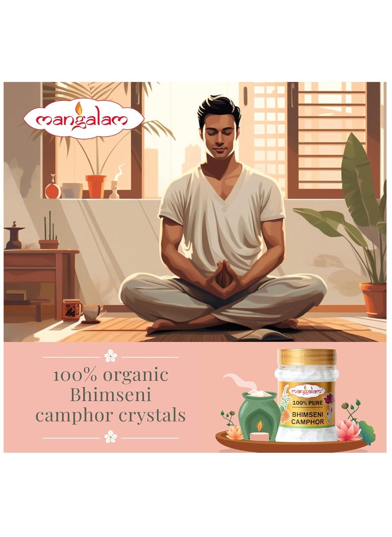 Mangalam MANGALAM (Original) Camphor 250g Jar - Pack Of 2 | 100% Organic | For Puja, Aromatherapy & Air Freshener | Sweet Fragrance  - Image 5