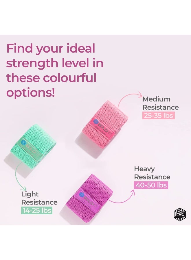 BOLDFIT شريط مقاومة قماش - شريط حلقي للورك للنساء والرجال للورك والساقين والتمدد وتمارين التونين. أشرطة صغيرة للورك للاستخدام في المنزل والصالة الرياضية. (أخضر - فاتح) - Image 5