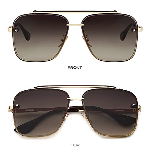 Gtand Fashion Trendy Square Aviator Gradient Sunglasses For Women Men Vintage Metal Sun Glasses - Image 3