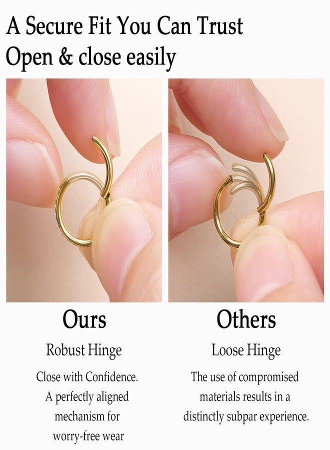 limerencia Titanium Earrings, 3PCS Double Hoop Nose Rings Titanium for Women Men, 16/18G Cartilage Earrings for Helix, Rook, Tragus, Daith, Conch,Implant Grade Piercing Jewelry 6/8/10mm - Image 4