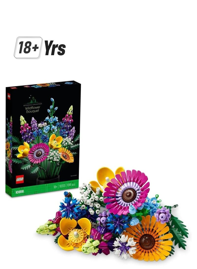 LEGO Icons Wildflower Bouquet 10313 Building Blocks Toy Set; Flowers Botanical Collection - Image 1