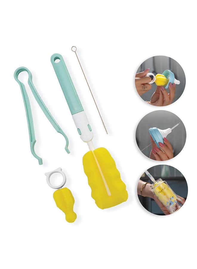 Nurtur Nurtur 5 in 1 Baby Bottle Brush, Sponge Absorbant brush for effective cleaning with Teat Brush and Sterile Tongs Oncluded  - Image 1