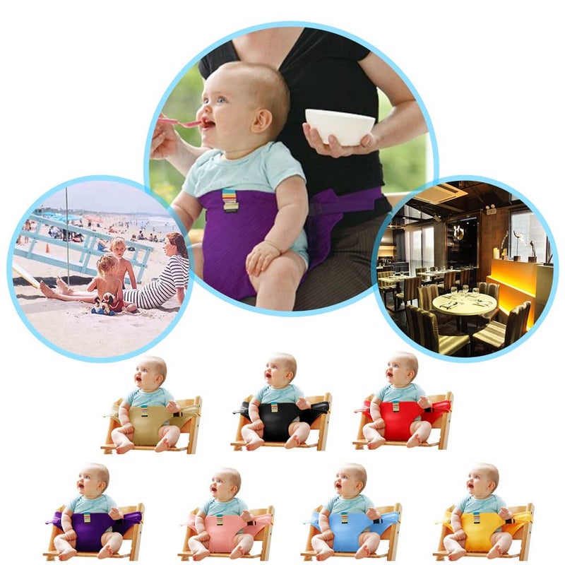Lychee Harness Seat for High Chair Baby Feeding Safety Seat with Strap, Toddler Booster Harness Belt Portable Dining Seat Strap for Travel Home Restaurant Shopping (Black) - Image 2