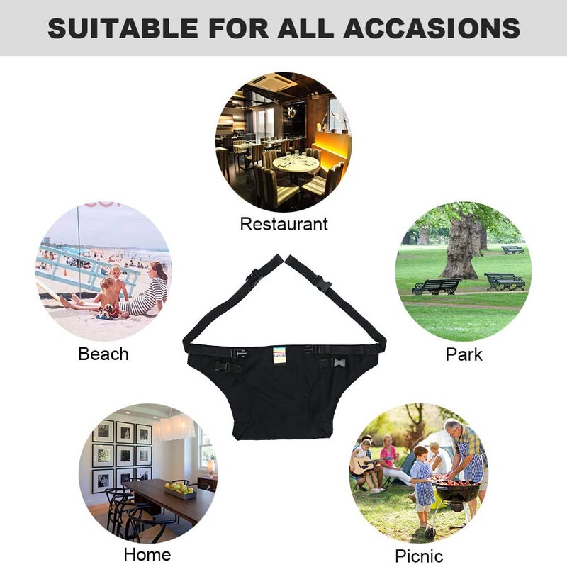 Lychee Harness Seat for High Chair Baby Feeding Safety Seat with Strap, Toddler Booster Harness Belt Portable Dining Seat Strap for Travel Home Restaurant Shopping (Black) - Image 5