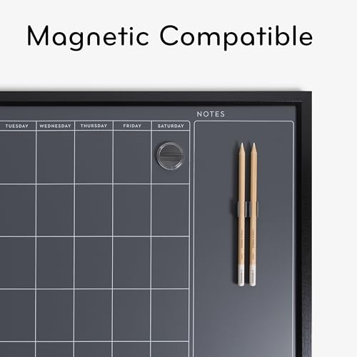U Brands Magnetic Chalk Calendar Board, 16" x 20", Black Wood Style Frame, Premium Surface, Includes Chalk Pencils, Magnet - Image 4