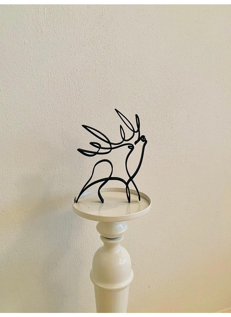 EROTNGO EROTNGO Minimalist Horned Deer Statue Home Decor Shelf Sitter and Tabletop Figure Ideal Gift for Christmas and Birthdays  - Image 2