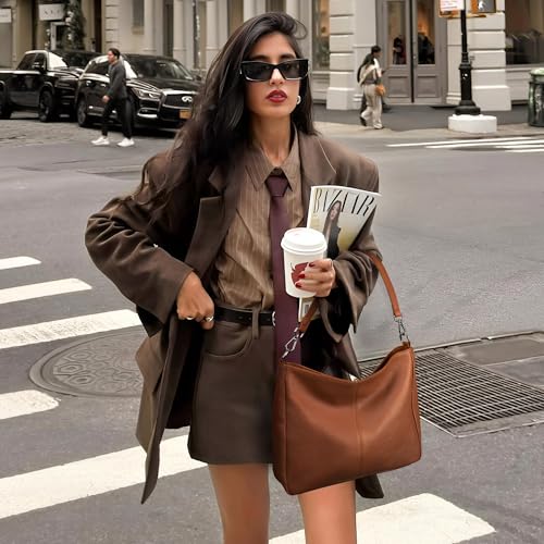 befen Genuine Leather Shoulder Bags Hobo Handbags Bag Small Durable Crossbody Purses for Women Everyday & Travel Cognac Brown - Image 2