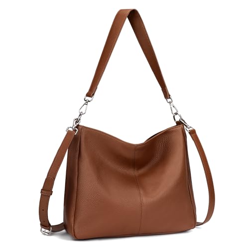 befen Genuine Leather Shoulder Bags Hobo Handbags Bag Small Durable Crossbody Purses for Women Everyday & Travel Cognac Brown - Image 1