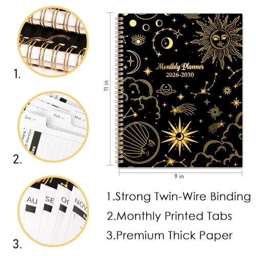 Vindora 2026-2030 Monthly Planner/Calendar - 5 Year Monthly Planner 2026-2030 from Jan. 2026 - Dec. 2030, 9" x 11", 60 Months Calendar, Large 5 Year Planning with Tabs, Double-Side Pocket, Holidays - Image 5