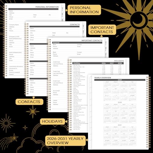 Vindora 2026-2030 Monthly Planner/Calendar - 5 Year Monthly Planner 2026-2030 from Jan. 2026 - Dec. 2030, 9" x 11", 60 Months Calendar, Large 5 Year Planning with Tabs, Double-Side Pocket, Holidays - Image 4