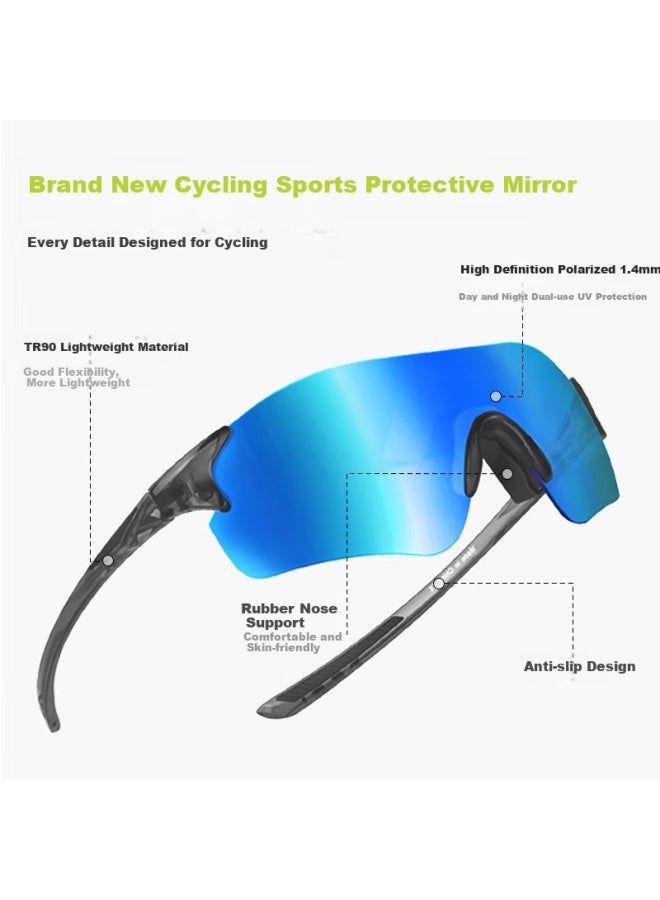 VOZAPOW Cycling Glasses High Definition Polarized Colorful Windproof Sandproof Eye Protection Glasses For Running Outdoor Sports Road Cycling - Image 1