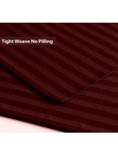 snooze Snooze Striped set 2 pillowcases 45*65 cm, Dark red  - Image 3