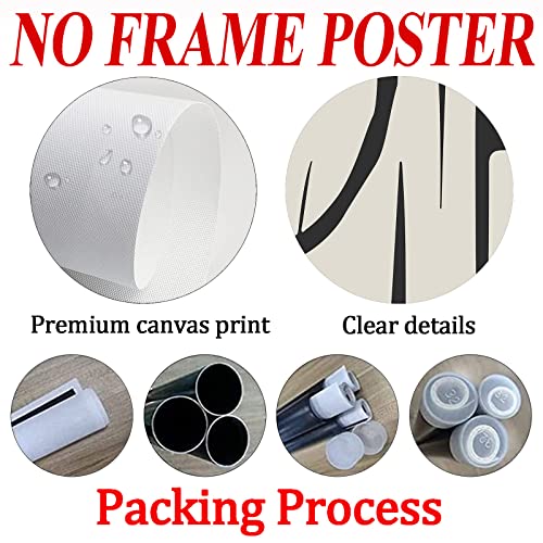 Wallvelart Black and White Abstract Line Art Canvas Print Painting Modern Wall Lines Abstract Line Wall Art Black and Beige Poster Modern Minimalist Picture Shapes Illustrations Artwork 16x24inch No Frame - Image 5