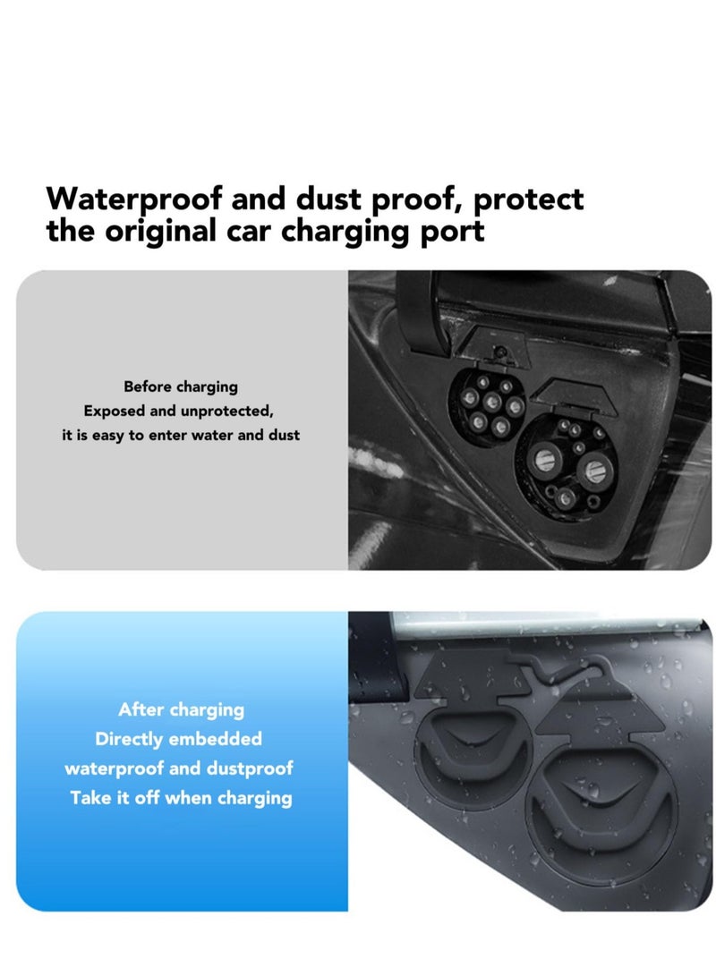 KASTWAVE Charging Port Protective Cover for Tesla Model 3/Y, Waterproof Charging Port Cover, Soft and Durable Silicone Material, Suitable for Model 3 Y - Image 3