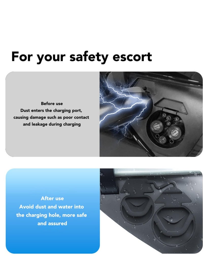 KASTWAVE Charging Port Protective Cover for Tesla Model 3/Y, Waterproof Charging Port Cover, Soft and Durable Silicone Material, Suitable for Model 3 Y - Image 2