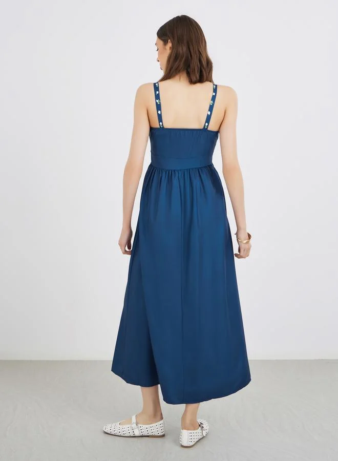 Take Two Take Two Floral Print Sleeveless A-Line Midi Dress