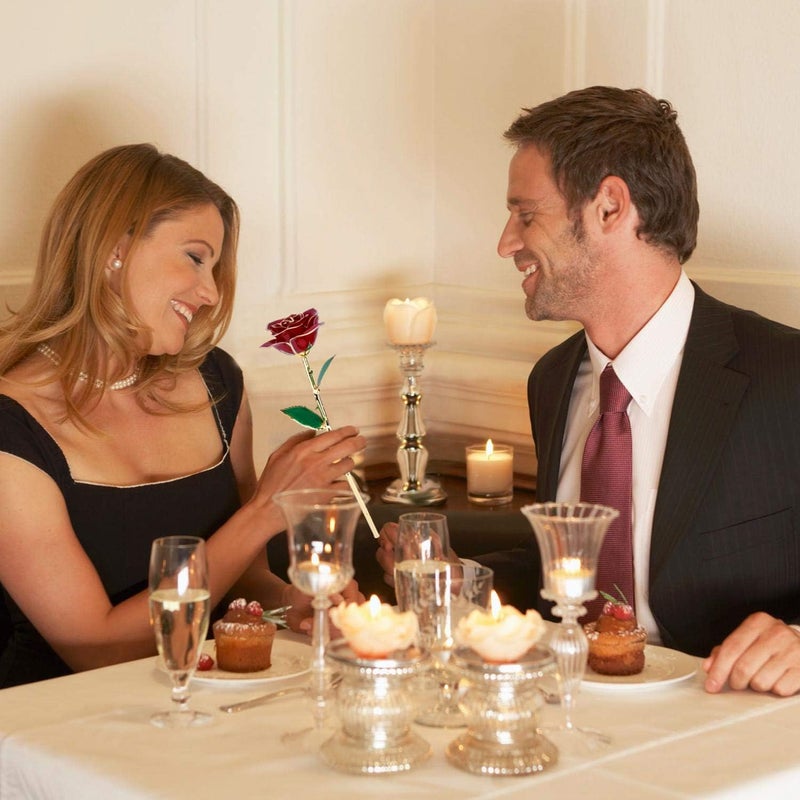 klarako 24K Gold Rose, Long Stem Dipped Flower Gift for Her, Made of Fresh Rose, Last Forever Mother's/Thanksgiving/Christmas/Valentine's/Birthdays Party/Graduations/Weddings (Red) - Image 1