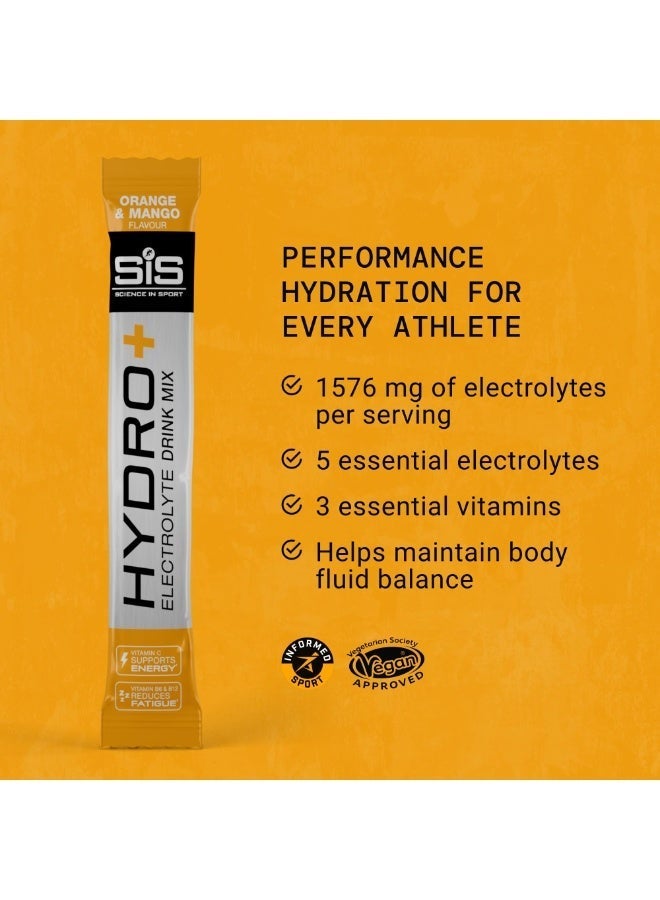 SIS HYDRO+ Electrolyte Drink Mix, Vitamin C to Support Energy, ORANGE & MANGO FLAVOUR, Contains Five Key Electrolytes, Vitamin B6 & B12 to Reduce Fatigue², Sport Banned Substance Tested Every Batch, 20 Pack - Image 4